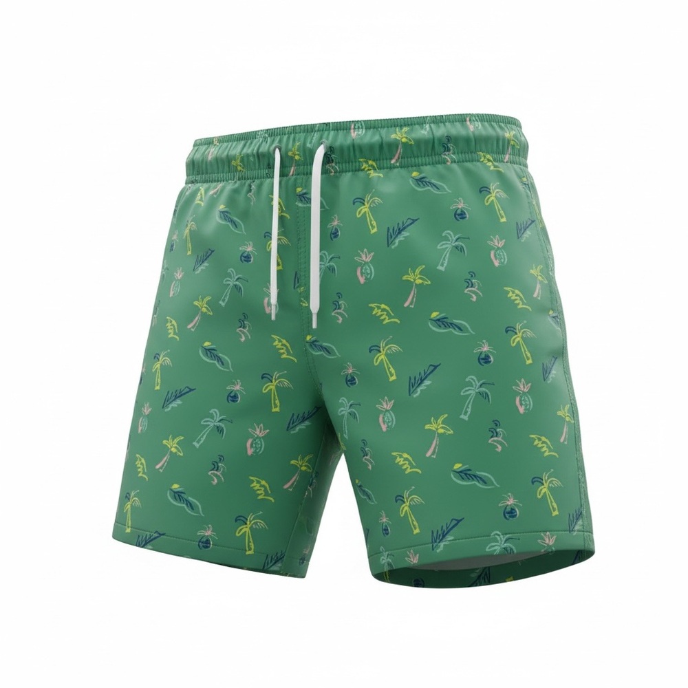Tropical Palm Tree Boys Swim Trunks Size 10/12